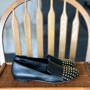 Steve by Steve Madden black studded leather loafer